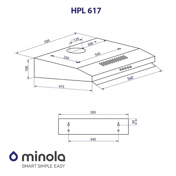 Витяжка плоска Minola HPL 617 WH