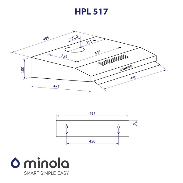 Витяжка плоска Minola HPL 517 I