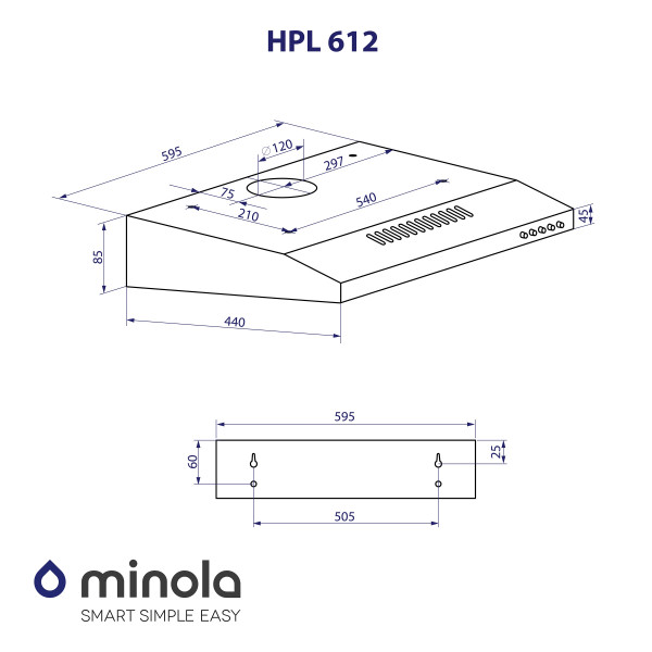 Витяжка плоска Minola HPL 612 I